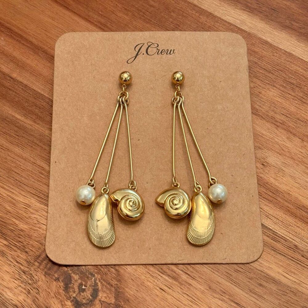 J.Crew | Seashell Drop Earrings | 3” Drop